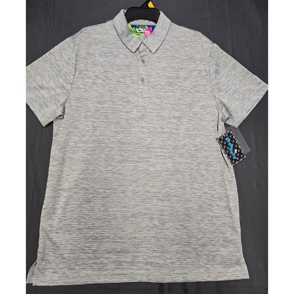 Birdie Bound Other - Birdie Bound Mens Grey Space Dye Golf Polo Shirt Short Sleeve Stretch Large NWT